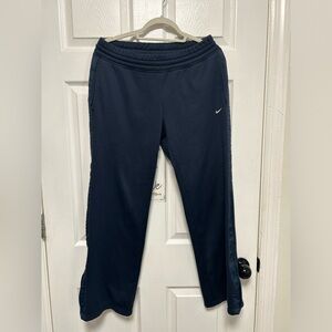 Nike Men's Navy Fit Therma Sweatpants Size Medium Ankle Zipper